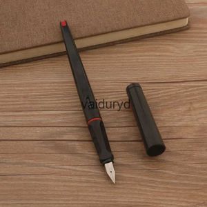 Fountain Pens Gift 2022 NEW Fashion Black Pen Red Big Clip Plastic Long Body 0.38mm 0.5mm bent nib Ink Office Supplies Stationeryvaiduryd