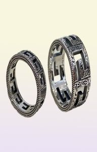 2022 Fashion Band Rings Vintage Great Wall Pattern Designer Trendy 925 Silver Ring for Women Wedding Rings Men Jewelry2384154