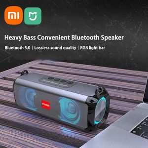 Alto-falantes Xiaomi MiJia Novo sem fio Bluetooth Speaker Subwoofer portátil com luzes coloridas ao ar livre Camping Sound Box Plug Card Presentes