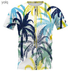 Men's T-Shirts Men and women Coconut trees T-shirt Element Trending Products Comfortable Breathable Crew Neck Streetwear Personalization Topyolq
