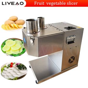 Máquina automática de fatiar batatas fritas industriais e vegetais, cortador oblíquo de inhame comercial automático