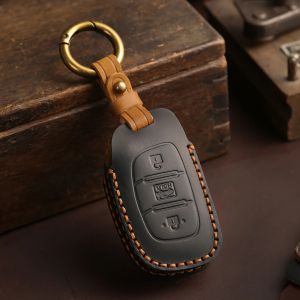 Leather Car Key Cover Case for Hyundai I20 IX25 IX35 IX45 I10 I20 I30 HB20 Elantra Solaris Sonata Santa Fe Sport Tucson