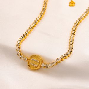 20Style 18K Gold Plated Luxury Designer Necklace for Women Brand Letter Choker Chain Necklaces Jewelry Accessory High Quality Never Fade