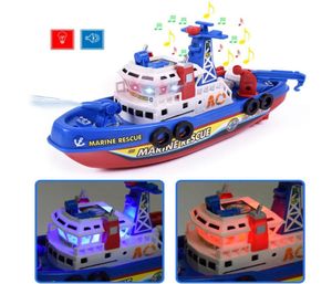 Snabbhastighet Musik Lätt Electric Marine Rescue Fire Fighting Boat Toy Nonremote 2012048489669