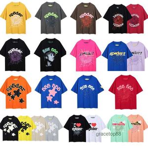 Spider Web Men's T-shirt Designer Sp5der Women's t Shirts Fashion 55555 Short Sleeves Summer Pattern Young Thug Star Foam Printed Laser Sticker Osj2