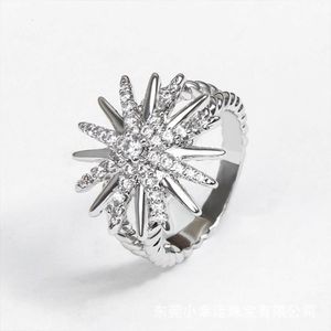 Desginer David Yuman Jewelry Davids populära klassiska solros full av imitation Diamond Stars Simple Style Accessories Ring for Women