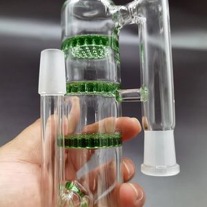 Стеклянные кальянные бонги Ashcatcher для кальяна Perc Золоуловитель 3-слойный сотовый фильтр для бонга Recycler 14 мм 18 мм Мужской Женский Шарнир Для Dab Oil Rig Аксессуары для курения