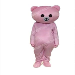 Pink Bear Mascot Costume Cartoon Tema Personagem Carnaval Unisex Halloween Carnaval Adultos Festa de Aniversário Fancy Fort For Men Women