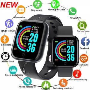 Smart Watches D20Pro Smart Watch Men Women Fitness tracker titta på sport hjärtfrekvens blodtryck övervakning vattentätt smartur för Android iOS