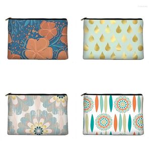 Cosmetic Bags Geometric Pattern Symmetrical Bag Canvas Toiletry Storage Box Bridesmaid Gift Travel Portable Handbag