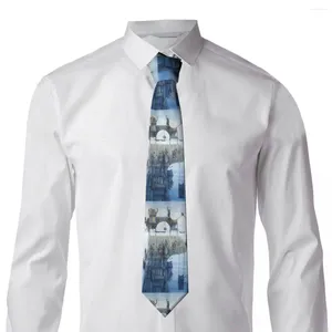 Laços masculinos gravata casas mágicas pescoço moda graffiti casual colarinho gráfico negócios qualidade gravata acessórios presente de natal