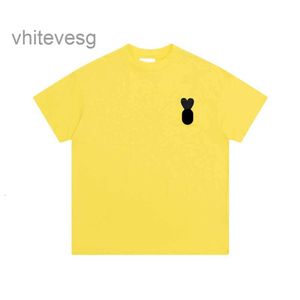 Дизайнерская футболка высшего качества, летняя новая тенденция, универсальная вышивка, персиковое сердце, свободная мужская футболка с круглым вырезом и коротким рукавом, пара JM5P