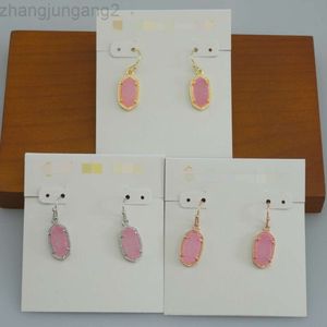 Tasarımcı Kendrascott Neclace Mücevher Ke Ke Takı Lee Oval Pembe Kristal Diş Taşı Kolye Küpe Küpe Küpe