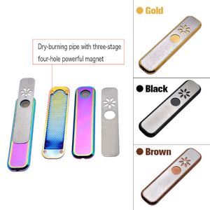 Rainbow Metal Smoking Hand Pipe Aluminum Genius Tube With Screen Airtight Dry Herb Holder Spoon Handpipe Tobacco Oil Burner Pipes