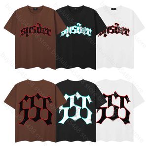 QH8O Spider Web Men's T-shirt Designer SP5DER Women's T Shirts Fashion 55555 Kort ärmmar Summer New Street Brand Bright Letter Mönster unisex