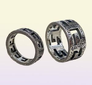 2022 Fashion Band Rings Vintage Great Wall Pattern Designer Trendy 925 Silver Ring for Women Wedding Rings Men Jewelry1871009