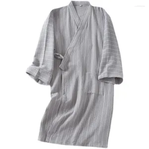 Roupas étnicas Primavera Outono Casais Japoneses Algodão Kimono Robe Masculino Tamanho Grande Lace-up Yukata Mulheres Nightdress Longo Pijama Verão