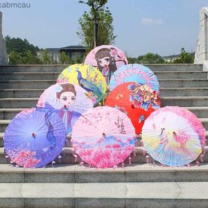 Umbrellas Petal Craft Oil Paper Umbrellas Petal Umbrellas Perform Dance Umbrellas Silk Parasol Decorative Children Kid Colorful Umbrella