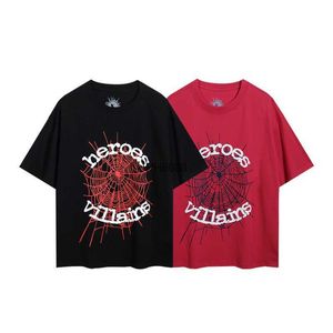 Spider Web Men's T-shirt Designer SP5DER Women's T Shirts Fashion 55555 Kort ärmar Hip Hop Singer Young Thug Samma skumbrev Par Pink Tee Babb