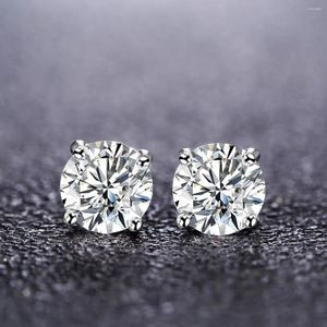 Stud Earrings Brands Beautiful 925 Sterling Silver Diamond Crystal For Women Fashion Party Wedding Jewelry Holiday Gifts