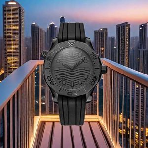 Commercial luxury mechanical watch men's automatic watch 41mm mechanical movement glass back stainless steel strap seahorse omga silver gray blue watch dhgates gif