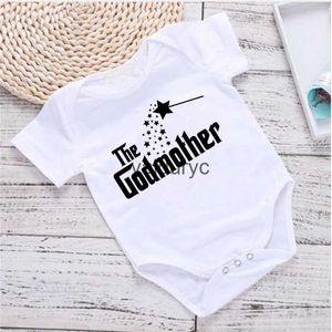 Rompers The Godmother Stampa Bodyborn Bodysuits divertenti Summer Short Short Infant Rompers Body Boys Girlsuits Stuitsuits Outfits Toddler H240508