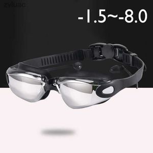 Diving Accessories Men Women Silicone Waterproof Plating Clear Anti-fog UV Myopia Swimming Glasses Goggles Diopter Sports Swim Eyewear Without Box YQ240119