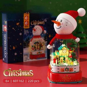 Noel Oyuncak Malzemeleri 220pcs Noel Kardan Adam Müzik Kutusu Montajlı DIY Yapı Taşları Masa Dekorasyonu Erkekler ve Kızlar İçin Uygun Noel Hediyesi Vaiduryb