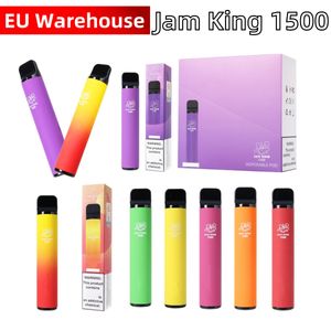 Jednorazowe Vapes Jam King 1500 Puff Vape DeSechable Poco Vape Eu Warehouse 4.8ml 850MAH 2% 20mg Sigaretta Elettronica Single Vape Pen vs Razz Bar Elfbar