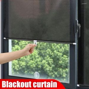 Curtain Suction Roller Window Living Blinds Sunshade For Curtains Office Car Free-perforated Room Kitchen Blackout Cup Bedroom
