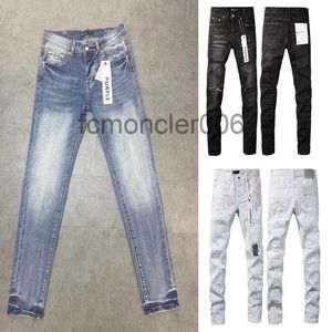 LXQW Herren-Jeans in Lila, Designer-Jeans, zerrissen, gerade, normaler Denim, lang, schwarz, mit Reißverschluss, mittleres Loch, für Herren und Damen