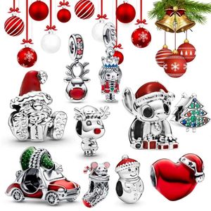 Ny charm jul snögubbe charms älg träd pärla hänge fit original panarmband kvinnor smycken diy gåva