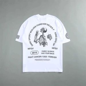 Herr t-shirts hon skalle ber tryckt överdimensionerad tee t-shirt sommar bomull varumärke kvinnor street unisex kort ärm topsyolq