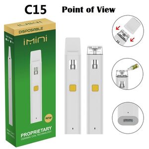 IMINI Original Vape descartável PUSPA VAPOR DISPOSIÁVEL VAPOR E VAGO VAGO E VAGO E CUITOS DE CAPAÇÃO 1ML 2ML CAPACIDADE CAPAÇÃO RECULÍVEL CERAMICA BOLA CIGO ELETRON