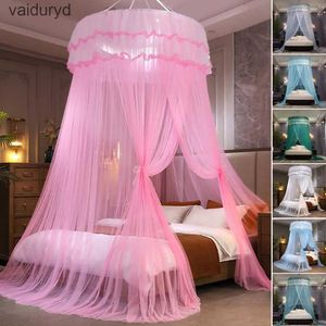 Mosquito Net Breathable Hanging Mosquito Net Top Hook Lace Bed Canopy Encrypted Mesh Round Dome Court Style Crib Canopy Bedroom Decorationvaiduryd