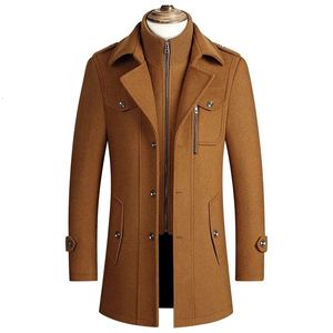 Men Winter Jackets Cashmere Overcoats Wool Blends Trench Coats High Quality Winter Coats Male Business Casual Trench Coats 240118