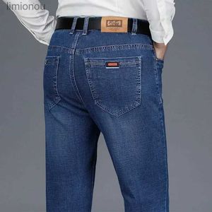 Męskie Jeans Classic Blue Business Straight Jeans Autumn Nowe stretch Casual Office Denim Pants Męski marka Slim Spciensl240119