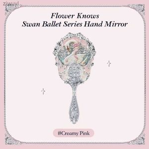 2 шт. зеркала «Цветок знает лебедя», балетная серия, ручное зеркало, 3 типа, изысканные рельефные инструменты для макияжа, розовый, синий, белый