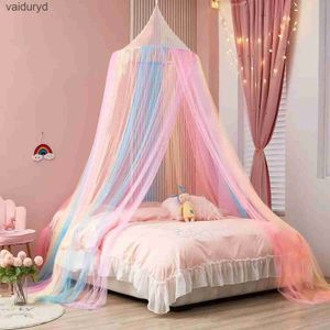 Mosquito Net Tri Color Rainbow Bedspread Girls Room Canopy Bed Net Suitable for Single Bed/Single Bed//Double Bed Girls Room Decorvaiduryd