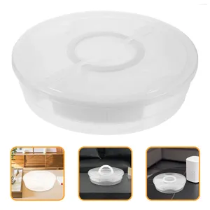 Servis uppsättningar Candy Plate Plastic Round Transparent Portable Pie Pizza Slice Storage Box maträtt med lock Pasties containerhållare
