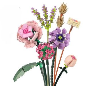 Świąteczne zapasy zabawki Bukiet Flower Bukiet Zestaw budynków - Unikalna dekoracja domu DIY dla dziewcząt - Sztuczne kwiaty Botaniczne kolekcja