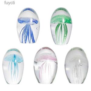 Arts and Crafts Creative 3D Crystal Jellyfish Ornament Sea Animal Crystal Glass Craft Artificial Jellyfish Figurines Miniatures Home Decoration YQ240119