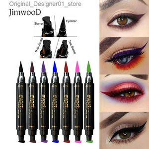 Eyeliner Jimwood Liquid Colorful Eyeliner Stamp Marker Pencil Stampo impermeabile Aitato per occhio a doppia edizione Penna per labbra Eyliner cosmetico Eyliner CE040 Q240119