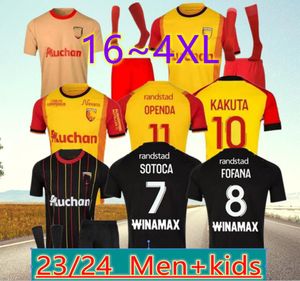 23 24 RC Lens Futbol Formaları 4xl Ev Sarı Saint-Barbe Özel Kakuta Openda Ganago Sotoca Fofana Futbol Gömlek 2023 2024 Hommes