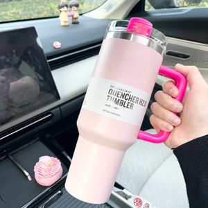 US Stock Pink Winter Target Red Tumbler Quencher H2.0 1:1-Kopie mit Logo 40-Unzen-Edelstahlbecher mit Griff, Deckel und Strohhalm, Autobecher der 2. Generation, Wasserflaschen