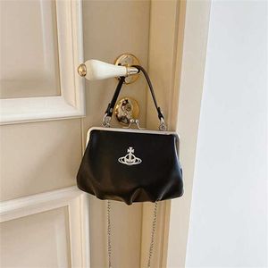 Xiaozhong Design West Dumpling Bun Chain Strap Single Shoulder Crossbody High -klass Saturn Mouth Gold Clip Bag Factory Online 70% SALE