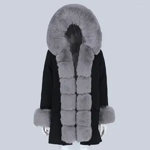 Women's Trench Coats Furyourself 2024 Waterproof Ecofur Faux Fur Parkas Long Parka Winter Jacket Women Coat Detachable 3 In 1 Thick Warm