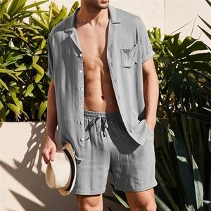 Jednoustronne 2 szt./Set Good Casual Men Tracksuit Deep Crotch Summer Shorts Suit proste dla domu 240119