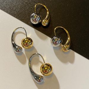 Två par örhängen designer för kvinnor koppar hoop stud geometrisk form mode guld färg kvinnor fest bröllop smycken inga allergier ingen blekning