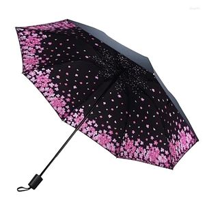 Paraplyer fällbara paraply sol regn kvinnor 8 revben stark vindtät kvinnor resor